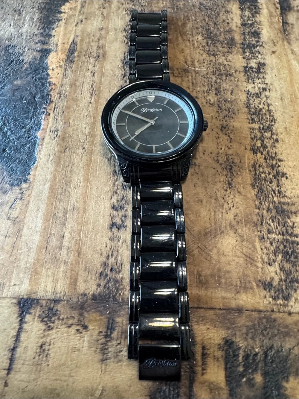 Brighton Black Ceramic Women's Link Watch